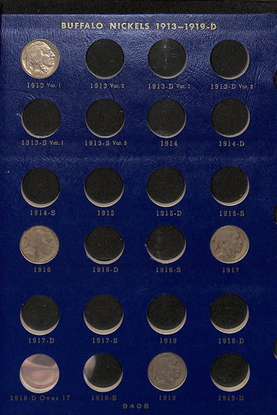  Assortment of 1831-1971 US Coins Including Large Cents, Buffalo Nickels, & Eisenhower Coins 